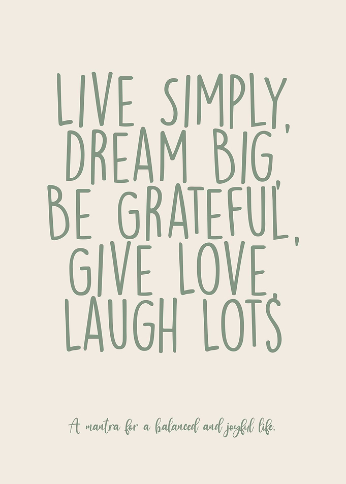 Live Simply, Dream Big Mantra Motivational Typography Print, Minimalist Home Decor, Gratitude Poster, Positive Affirmation Gift