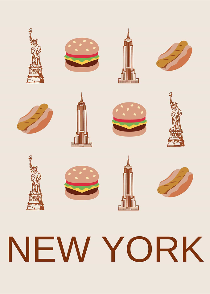 New York Retro Boho Art – Terracotta Tones & Modern Decor