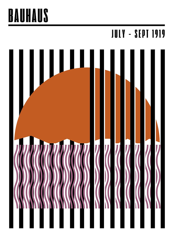 Bauhaus Geometric Poster