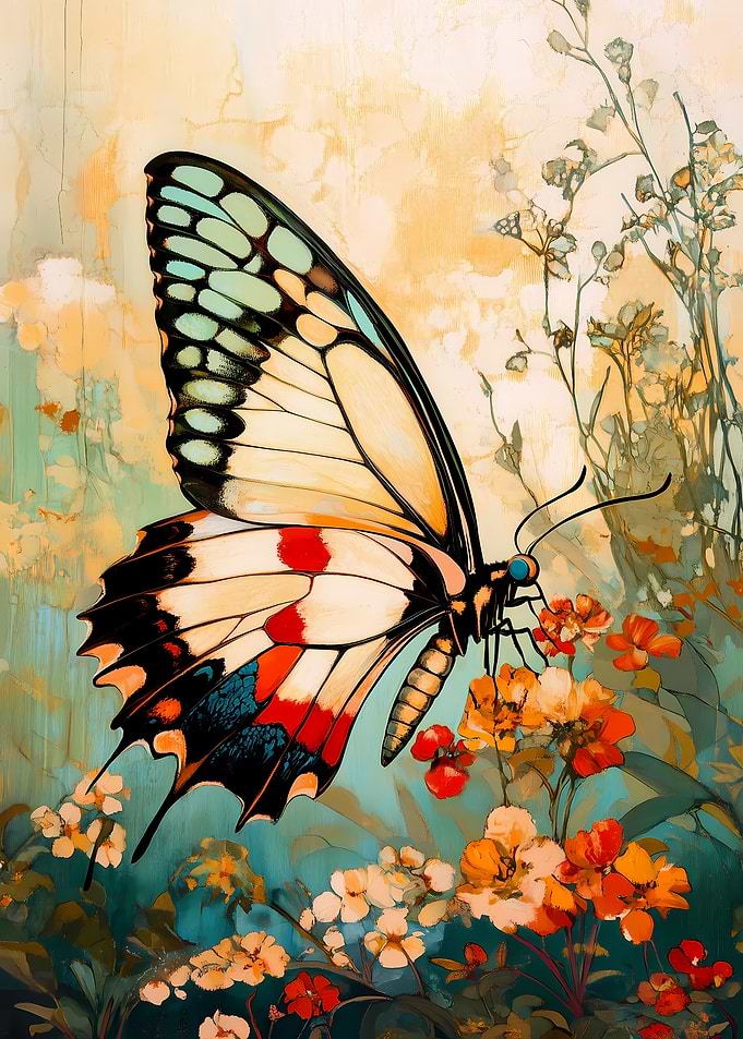 Butterfly on Flowers