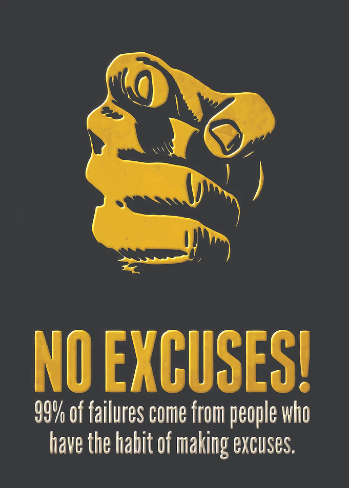 No Excuses Motivational Poster