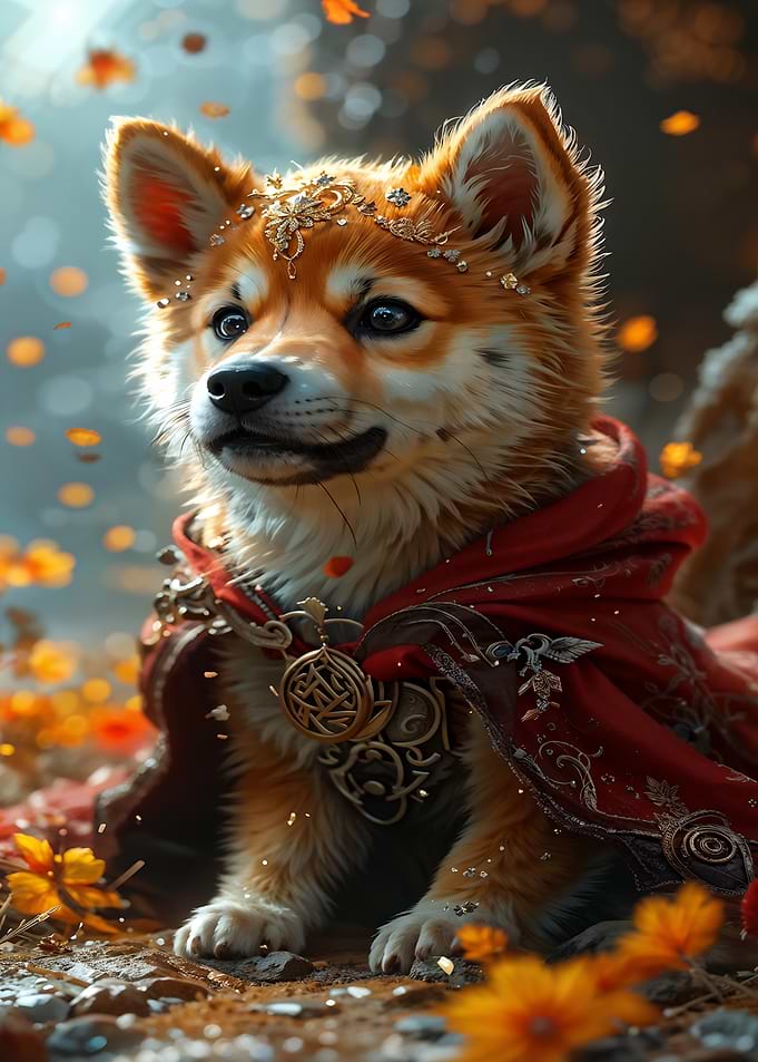 Corgi in a Red Cape
