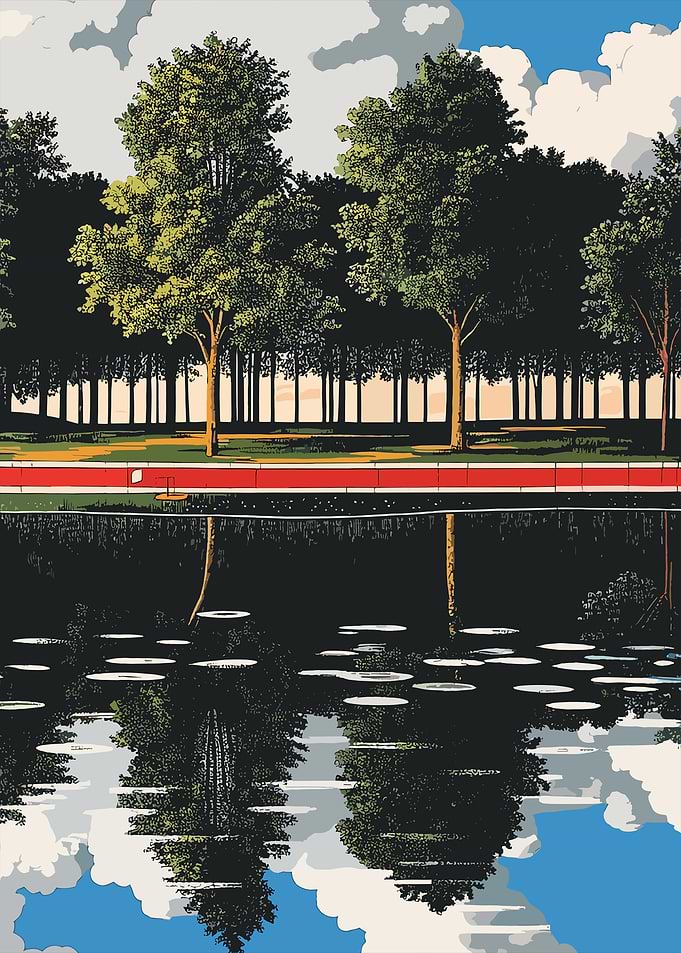 Reflective Forest Pond