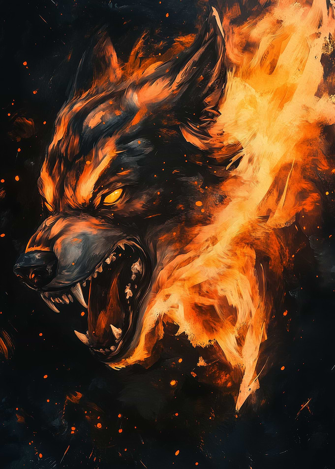 Fiery Wolf Spirit