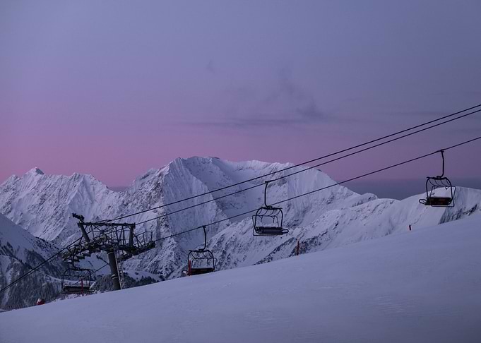 Snowy Mountain Ski Lift