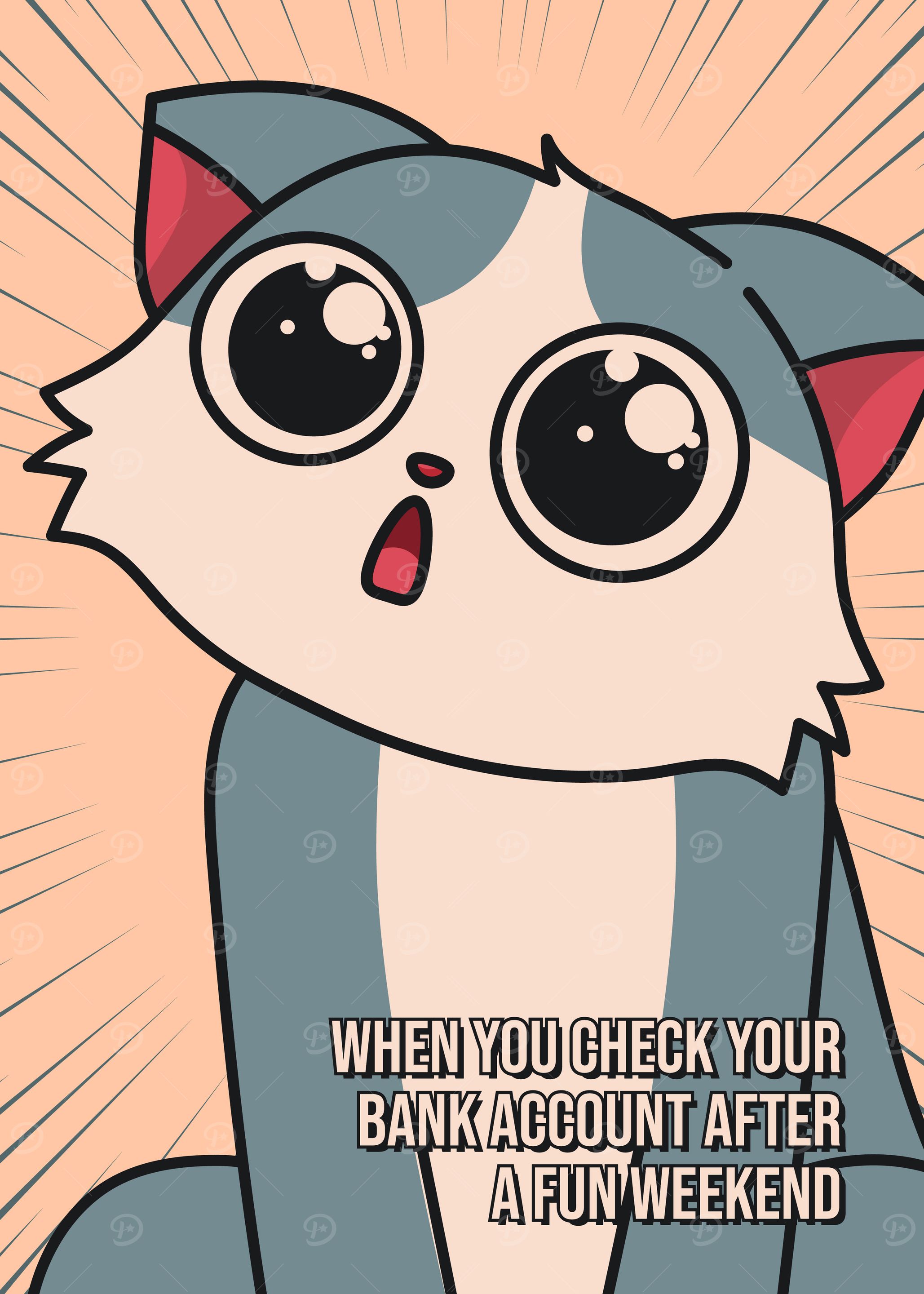 Cat Meme, Bank Account Reality Check