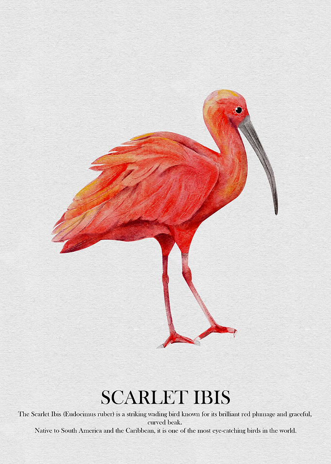 Scarlet Ibis Watercolor