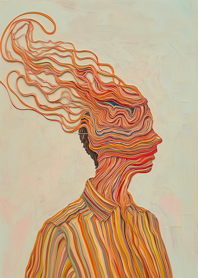Abstract Portrait with Stripes