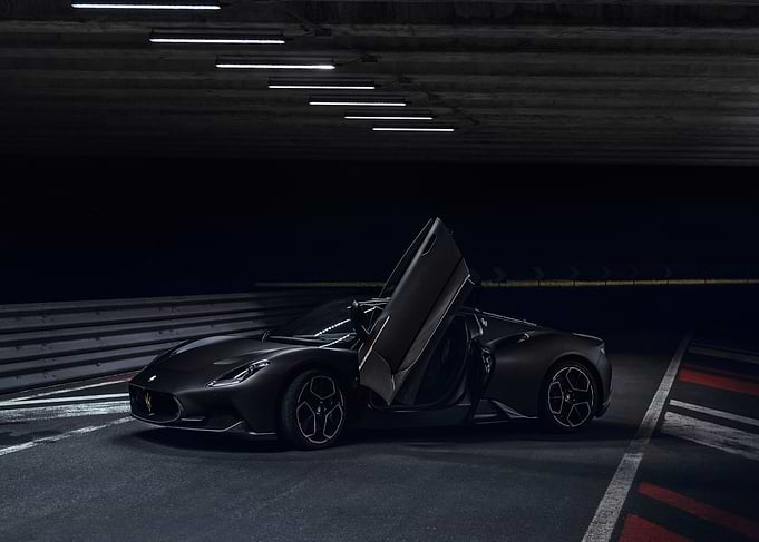 Black Sports Car in Garage