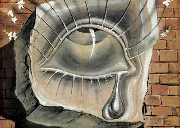 Weeping Eye Mural original painting by salvador dali