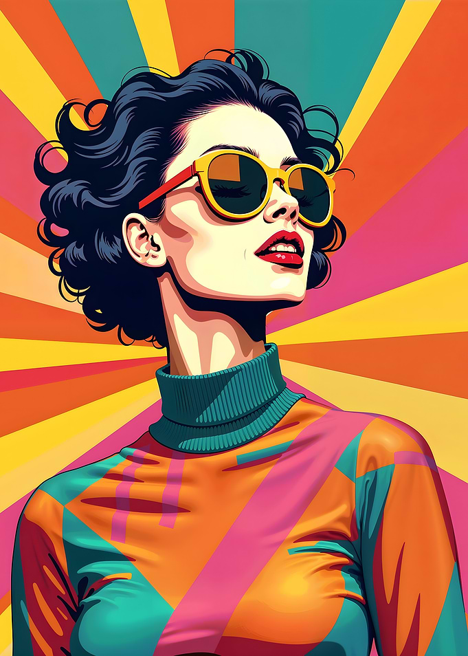 Retro Woman in Sunglasses