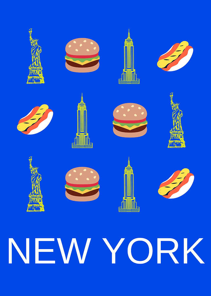 New York Pop Blue Art