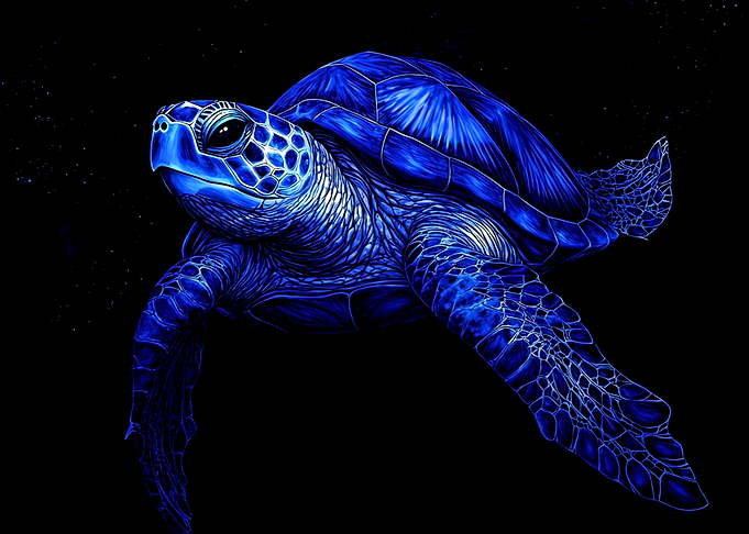 Blue Sea Turtle