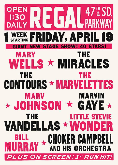 Regal Theater Concert Poster — retro concert bill printed on metal