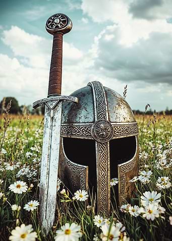 Medieval Helmet and Sword