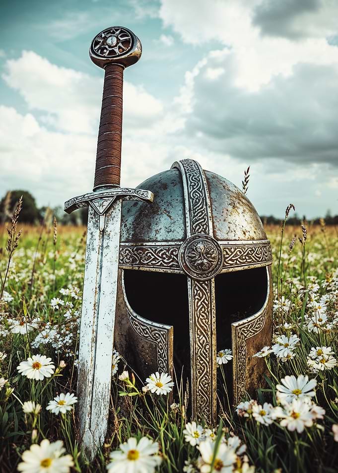 Medieval Helmet and Sword
