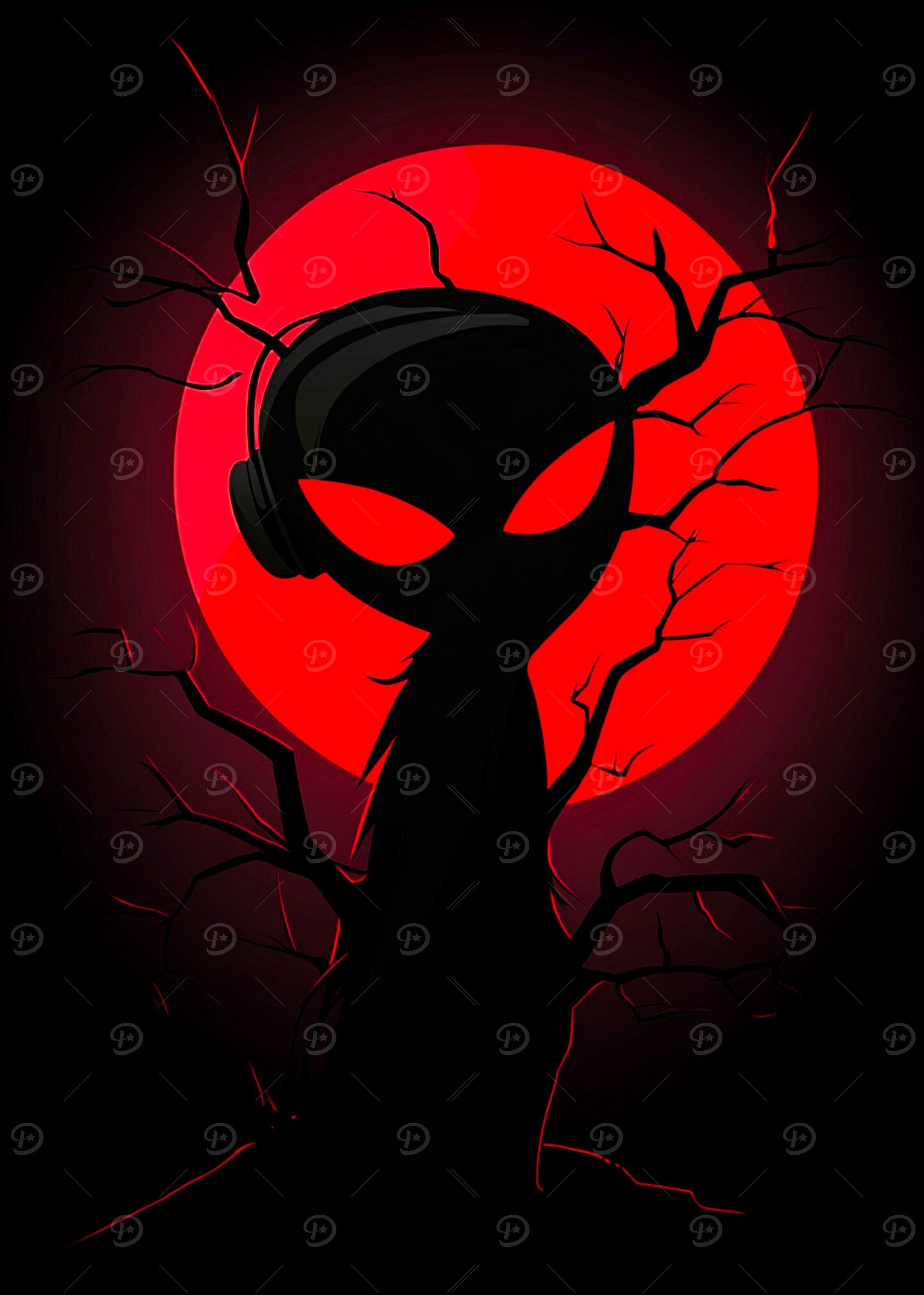 Silhouette with Headphones