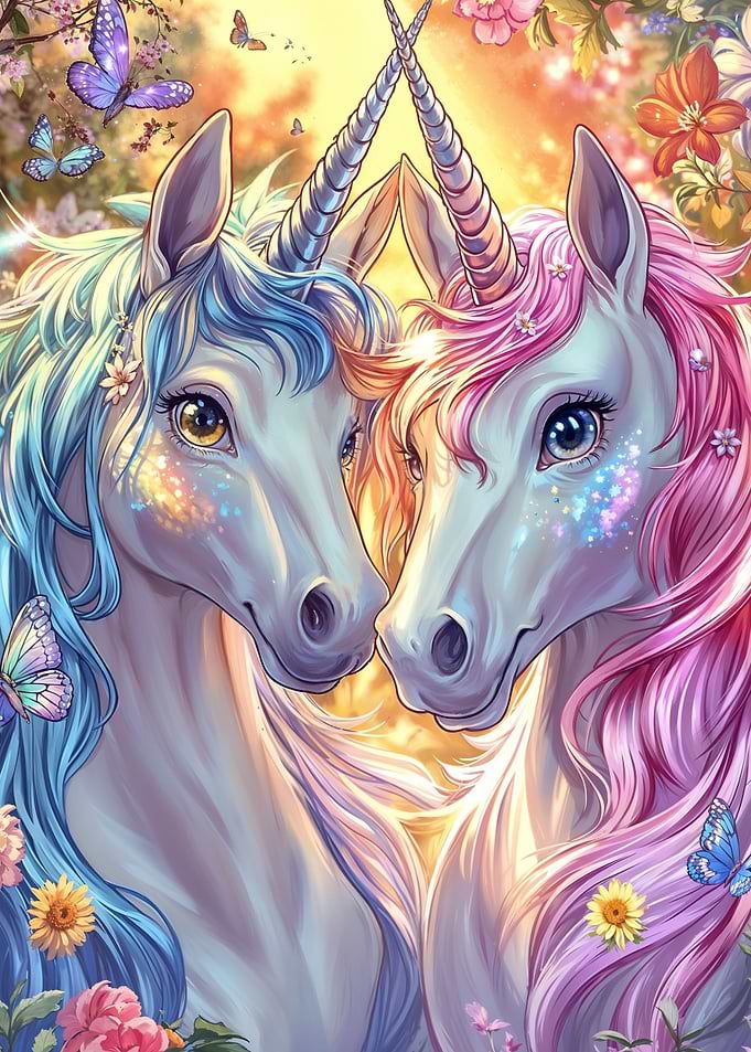 Two Unicorns in Bloom