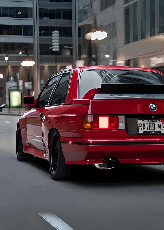 Red BMW E30 M3