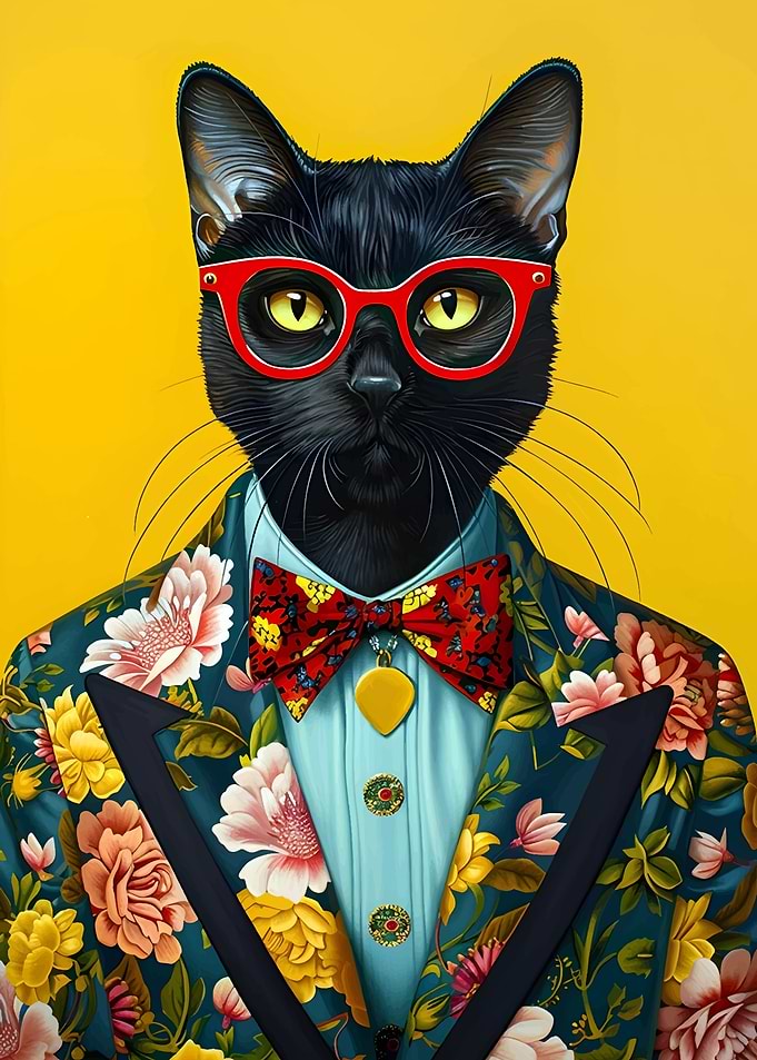 Black Cat in Suit