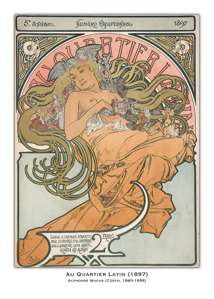 Art Nouveau Poster - Au Quartier Latin