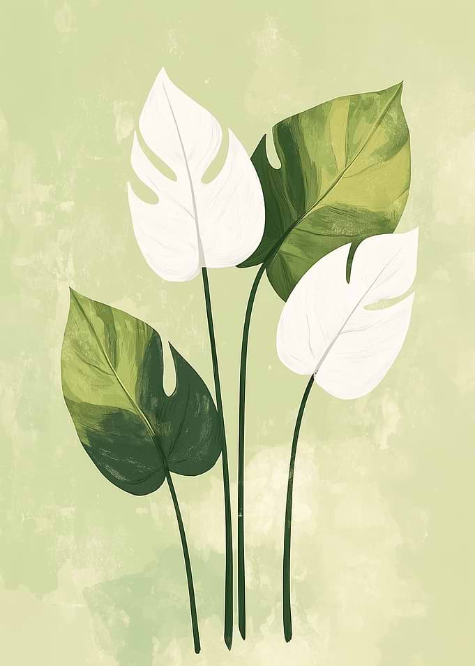 Green and White Leaves Lime