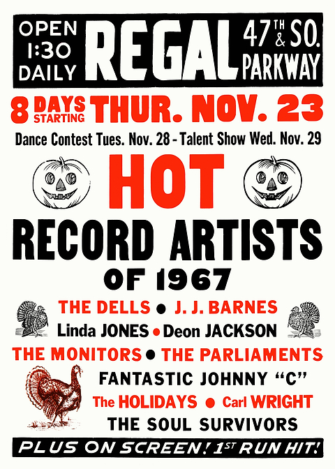 1967 Soul Music Concert Poster — retro concert bill printed on metal