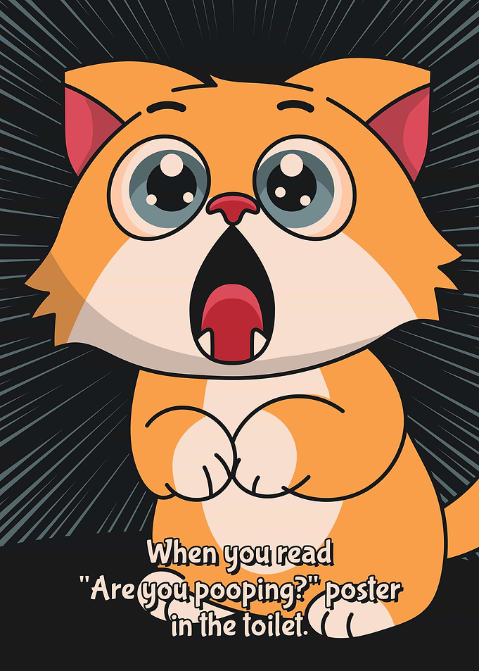 Surprised Cat Meme, Are You Pooping?