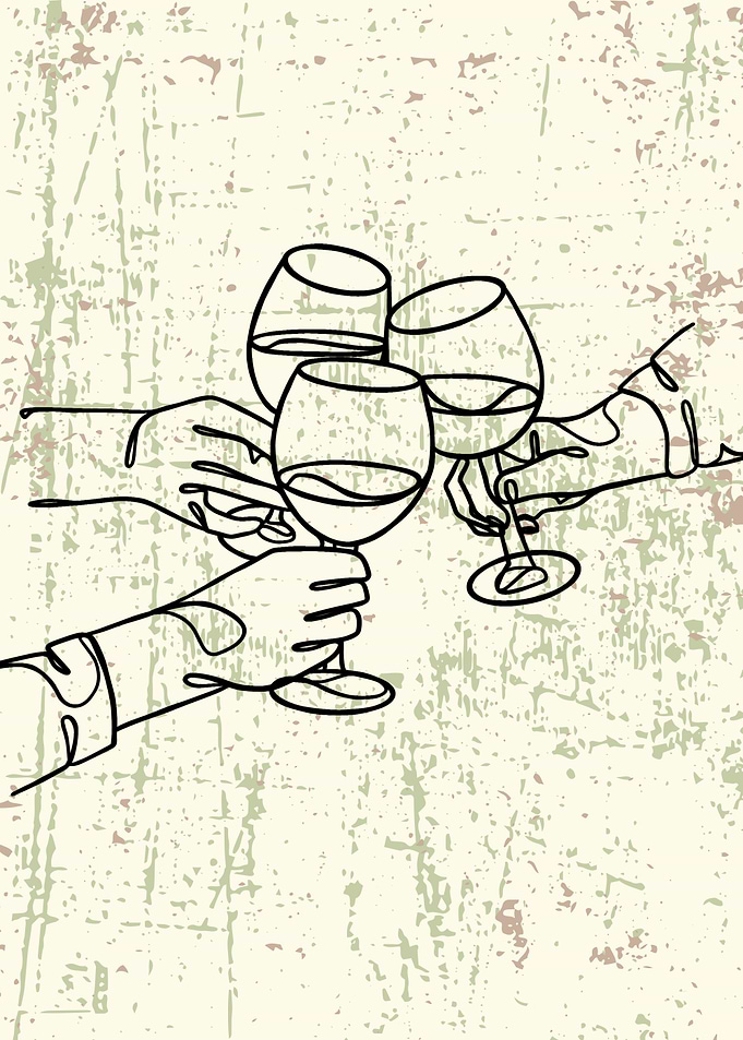 Wine Toast Illustration