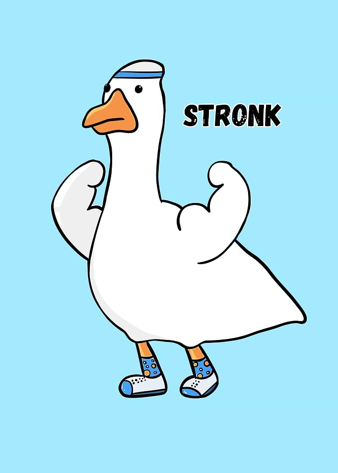 Strong Goose Cartoon