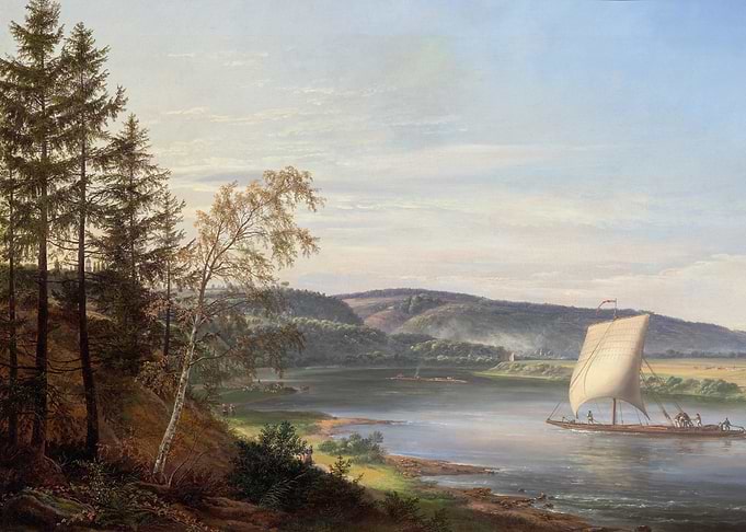 View of the Elbe from Coselschen Garten near Dresden (1822)