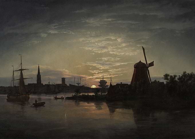 Swinoujscie in the moonlight (1840)