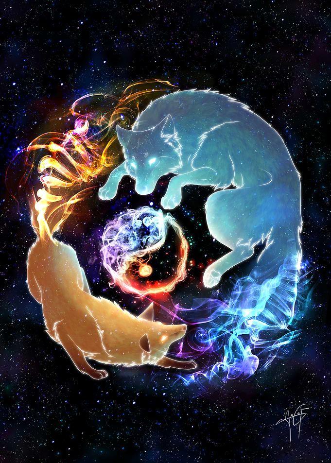 Yin Yang Wolf and Fox