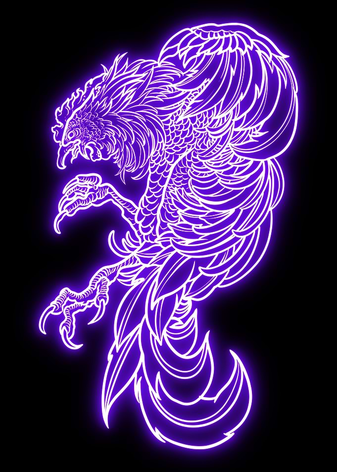 Neon Rooster Illustration