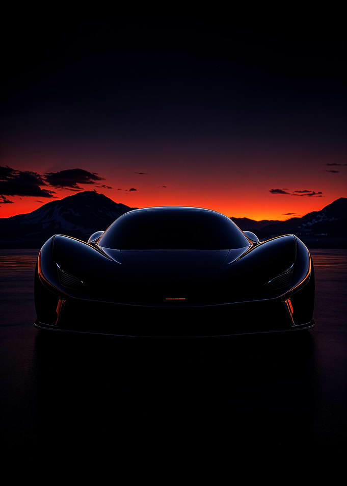 Black Sports Car Silhouette