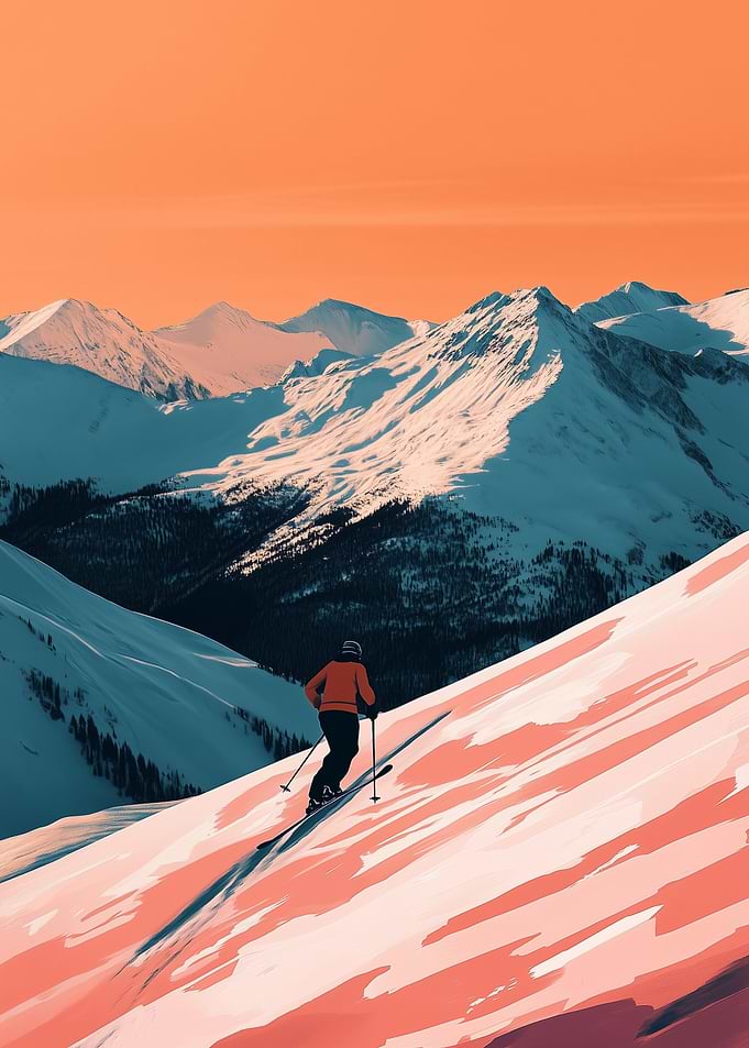 Skier in Mountain Landscape