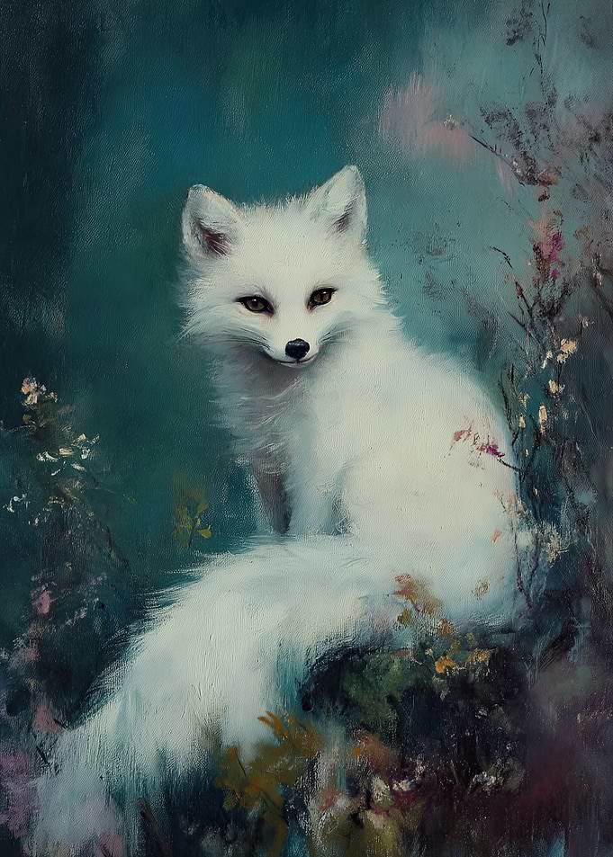 Arctic Fox Painting