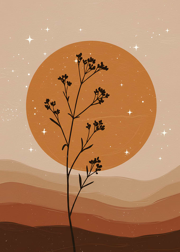 Minimalist Sunset Flower