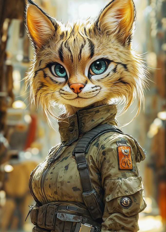Cat Soldier Digital Art