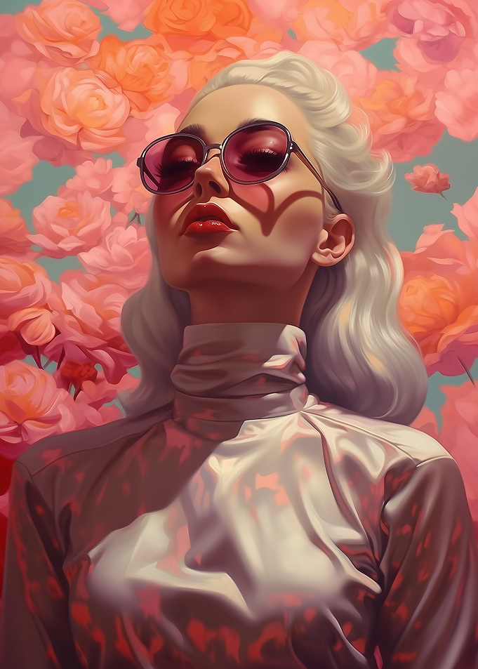 Woman in Pink Sunglasses
