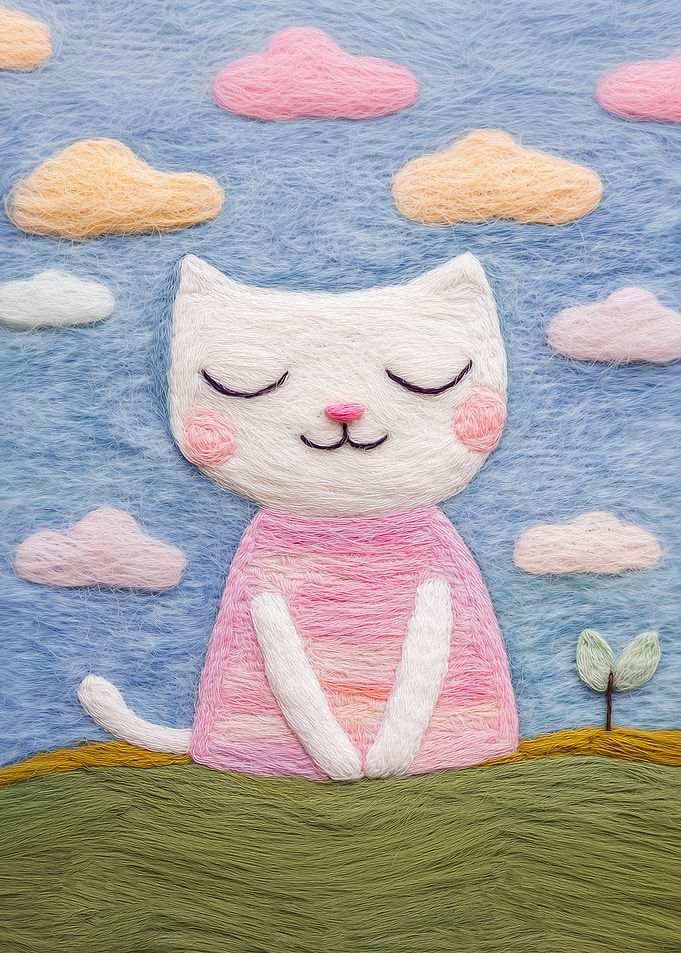 Cat Wool Illustration