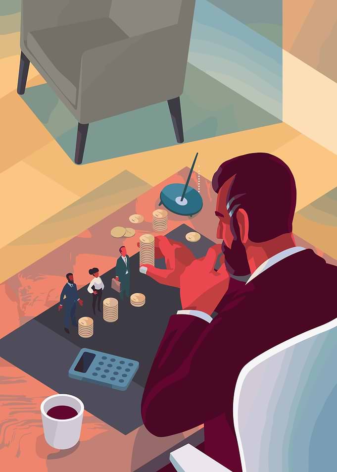 Businessman Counting Money