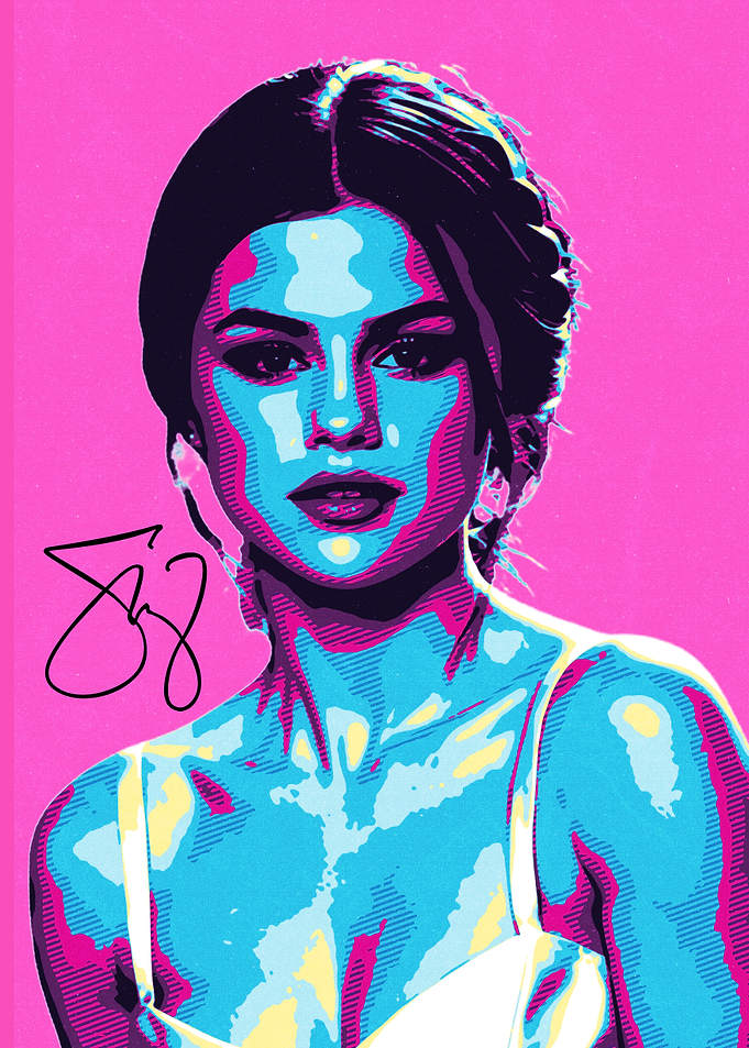 Selena Gomez Pop Art Portrait