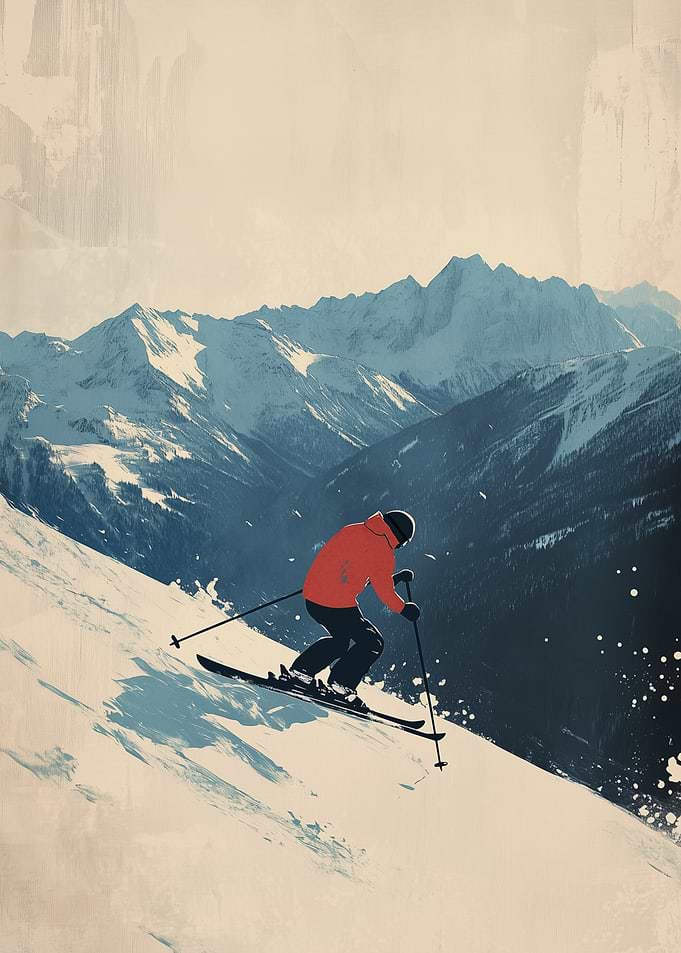 Skier in Mountain Landscape