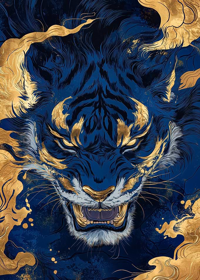 Blue and Gold Tiger