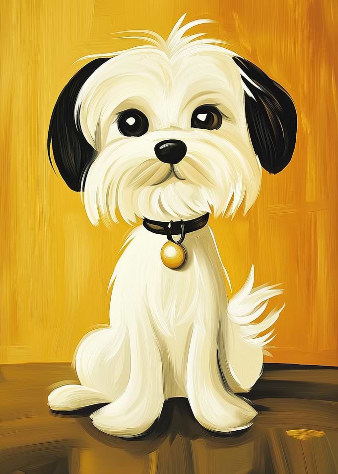 Cute White Dog Painting