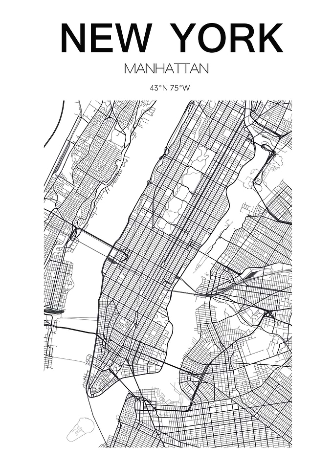 Manhattan Map Print