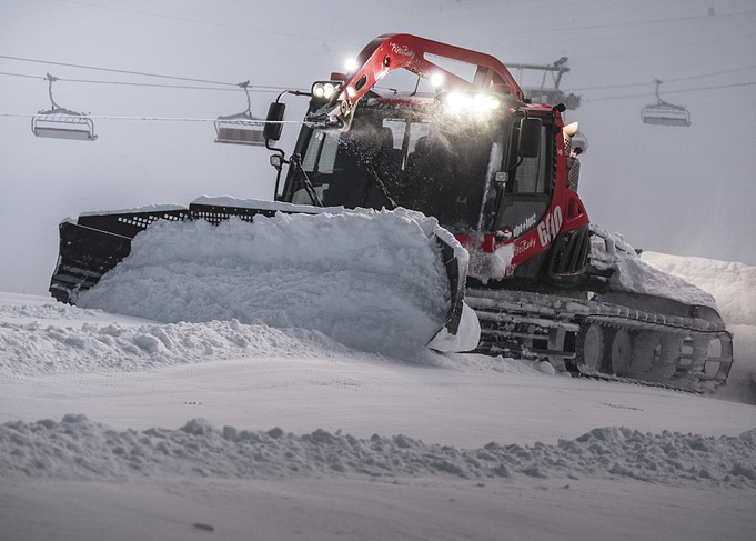 Snow Groomer in Action