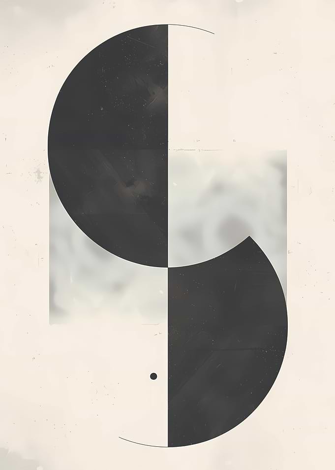 Abstract Black and White Circles