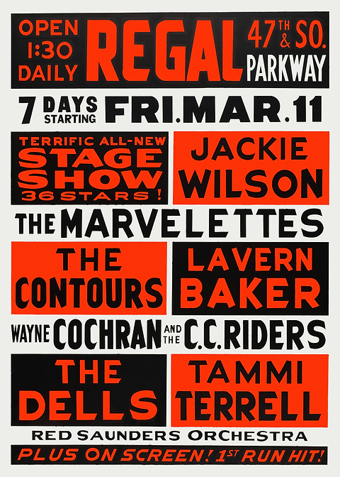 Regal Theater Concert Poster — retro advertising art on metal